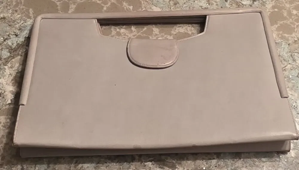 Vintage Palizzio Leather Handbag Tan Clutch Shoulder Bag Purse VTG